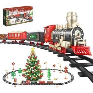 Electric Christmas Train Set for Kids – Classic Locomotive Model Train